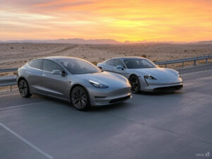 Tesla Model 3 Prestaties vs Porsche Taycan